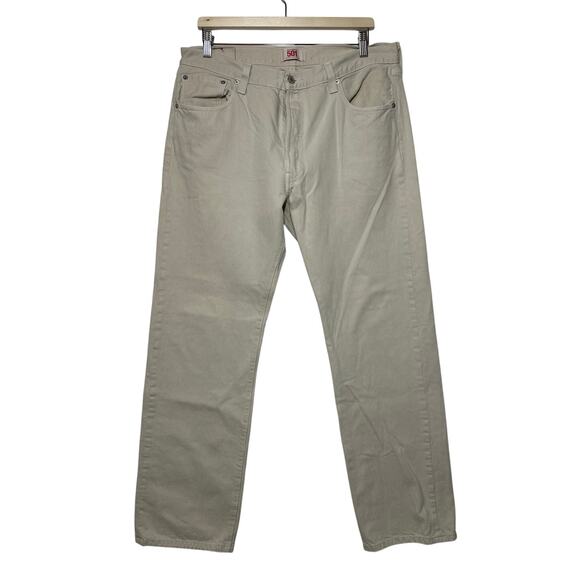 Levi’s Vintage 501 Straight Leg Denim Jeans Mexico 36x32 Beige Y2K 90s Classic - Picture 1 of 13